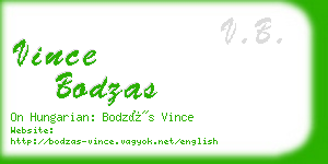 vince bodzas business card